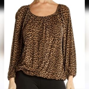 Michael Kors Animal Print Blouse,Size M